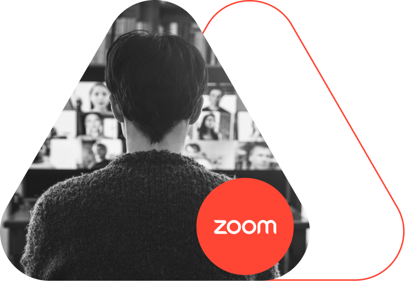 zoom man attending a zoom meeting